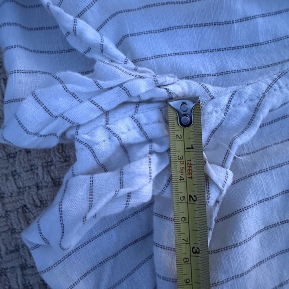 FREE PEOPLE S/P Womens White Striped Tie-Front Romper - Picture 2 of 12